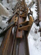 Рельс крестовины с контррельсом  пр.2764 Р65 1/11  Профиль контррельсового узла: СП-850